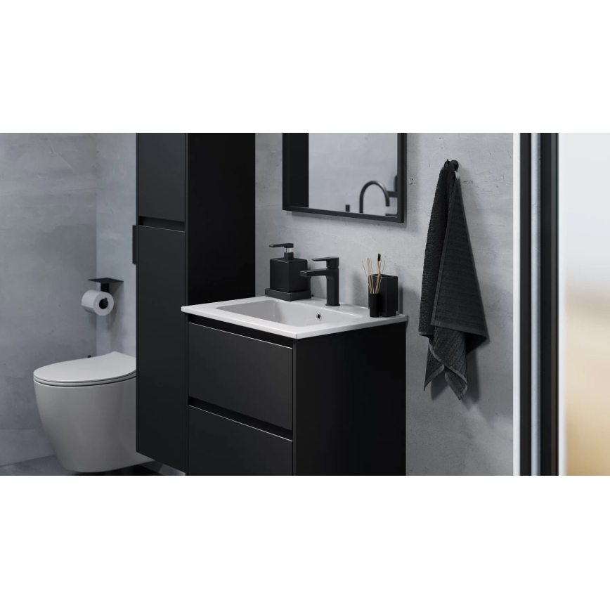 Waschtischunterschrank LYKE mit Waschbecken, 60 cm, schwarz