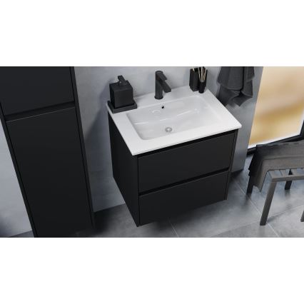 Waschtischunterschrank LYKE mit Waschbecken, 60 cm, schwarz