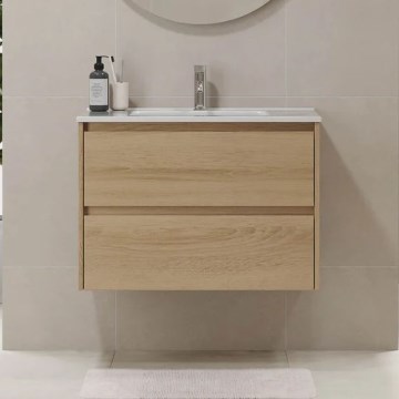 Waschtischunterschrank LYKE mit Waschtisch, 80 cm, Eiche