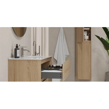 Waschtischunterschrank LYKE mit Waschtisch, 80 cm, Eiche