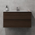 Waschtischunterschrank mit Waschbecken HENRY 91 cm, Nussbaum