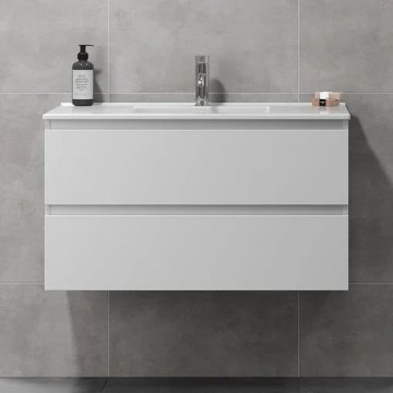 Waschtischunterschrank mit Waschbecken HENRY 91 cm weiß
