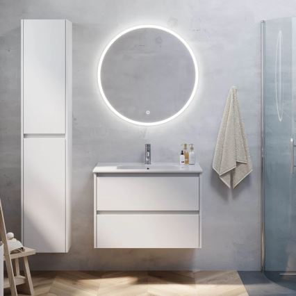 Waschtischunterschrank mit Waschbecken LYKE, 80 cm, weiß