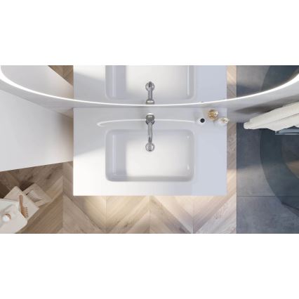 Waschtischunterschrank mit Waschbecken LYKE, 80 cm, weiß