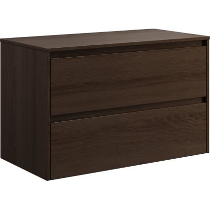 Waschtischunterschrank TRONDHEIM für 90‑cm‑Waschtisch, Nussbaum