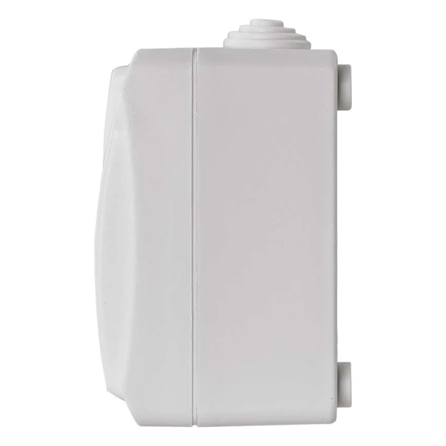 Wechselschalter Nr. 6 mit Steckdose 250V/16A IP44 Weiß