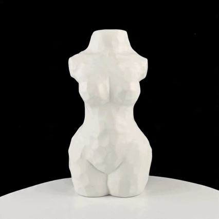 Weiße Keramikvase, 30 cm