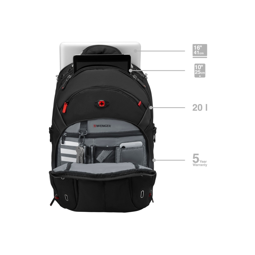 Wenger - Laptop-Rucksack 20 l 15 mit Tablet-Fach 10 Gigabyte schwarz