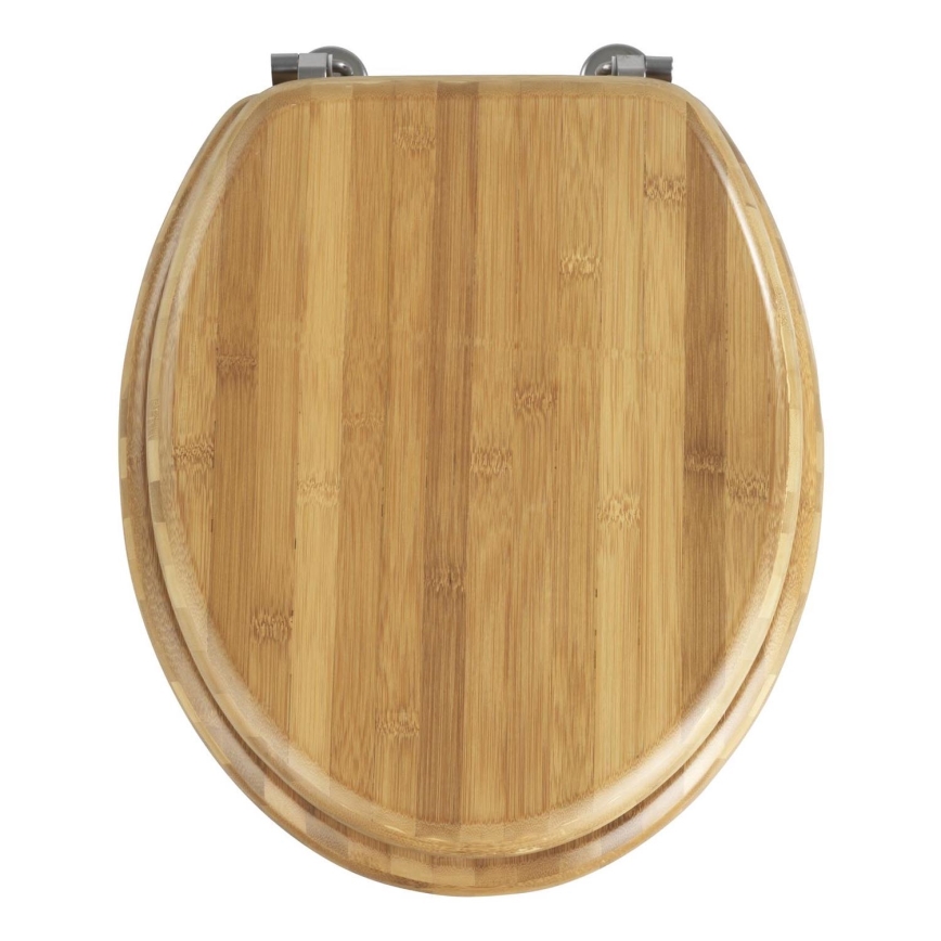 WENKO 144726100 - WC-Sitz BAMBOO 34 x 41 cm braun/silber