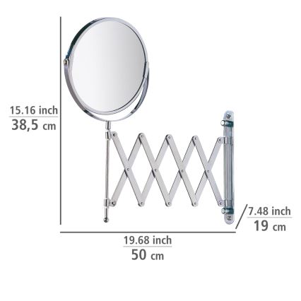 WENKO 15165100 - Kosmetikspiegel EXCLUSIVE 19x38,5 cm glänzender Chrom