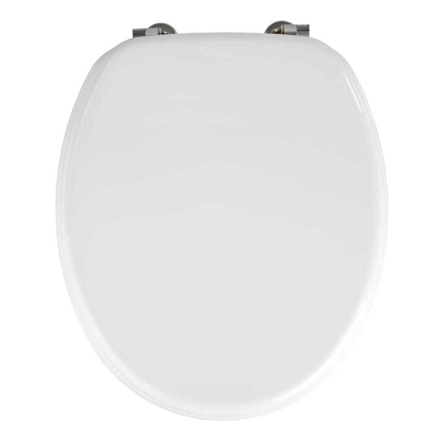 WENKO 154008100-WC-Sitz VALENCIA 43 x 36 cm weiß/silber