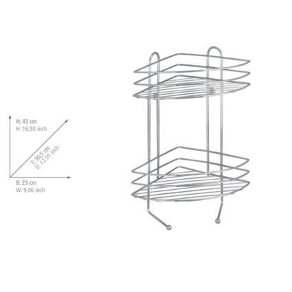 WENKO 15498100 - Eckregal EXCLUSIVE 23 x 30,5 cm, glänzender Chrom