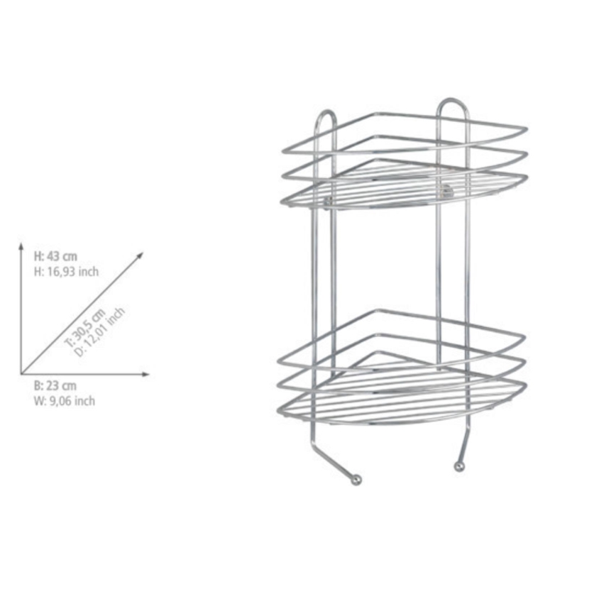 WENKO 15498100 - Eckregal EXCLUSIVE 23 x 30,5 cm, glänzender Chrom