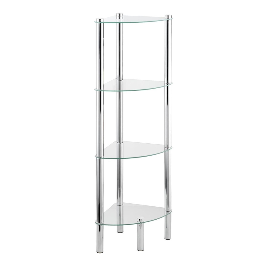 WENKO 15852100 - Regal YAGO 30x104 cm Edelstahl/silber/transparent