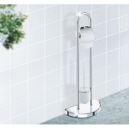 WENKO 16608100 - WC-Bürste COSENZA 33x84 cm glänzender Chrom/Satin