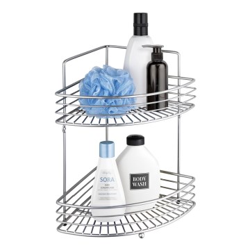 WENKO 16821100 - Eckregal MILANO 31,5x37 cm glänzender Chrom