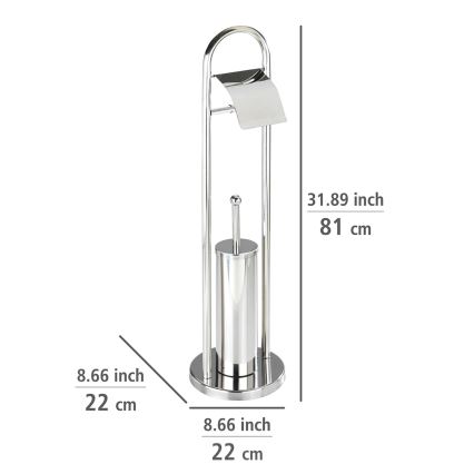 WENKO 16993100 - WC-Garnitur VASTO 22x81 cm Edelstahl/silber