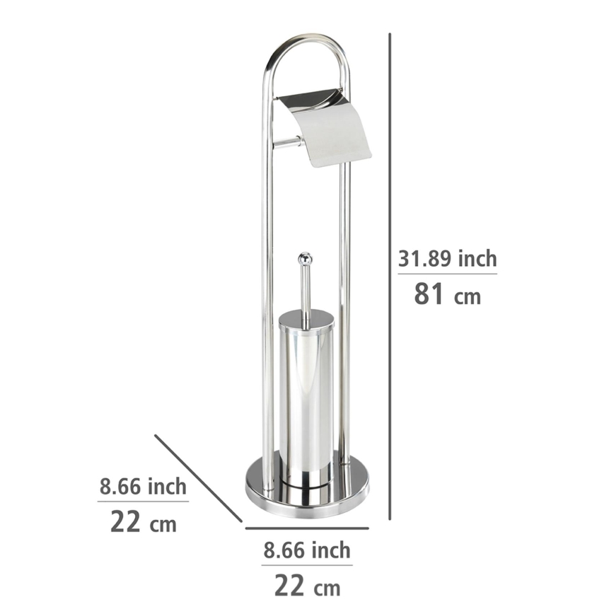 WENKO 16993100 - WC-Garnitur VASTO 22x81 cm Edelstahl/silber