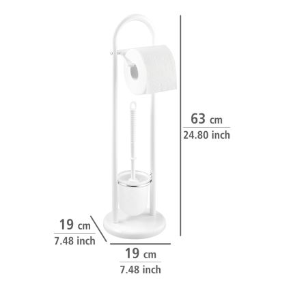 WENKO 17092100 - Toilettenbürste SIENA 19x63 cm weiß/satin