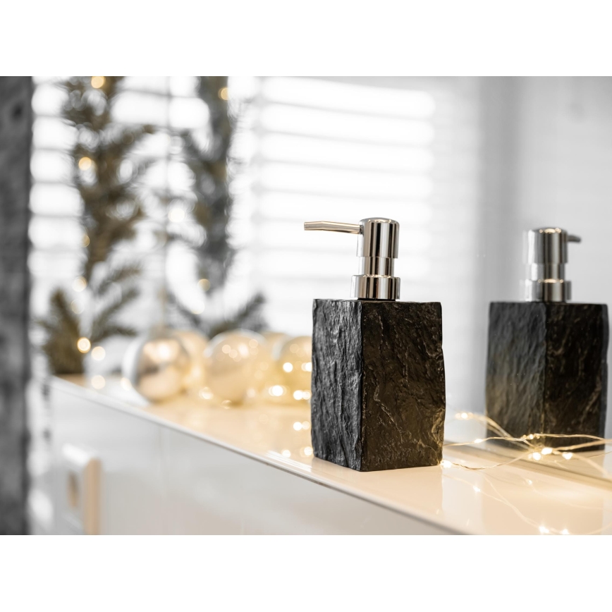 WENKO 17921100 - Seifenspender SLATE ROCK 250 ml Anthrazit