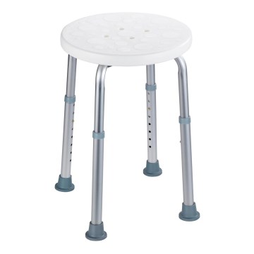 WENKO 1792921100-Hocker SECURA 45,5x45,5 cm weiß/silber/grau