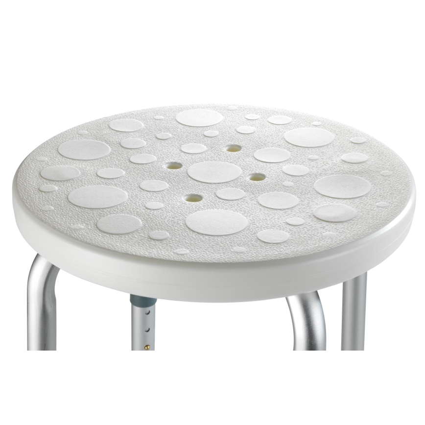 WENKO 1792921100-Hocker SECURA 45,5x45,5 cm weiß/silber/grau
