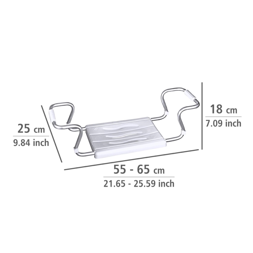 WENKO 17930100-Badewannensitz SECURA 26x18 cm weiß/silber