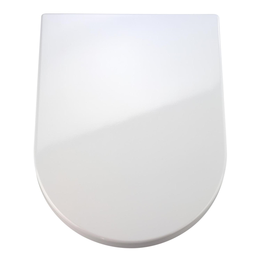 WENKO 18396100-WC-Sitz PALMA 46,5x35,7 cm weiß/silber