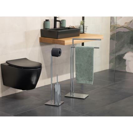 WENKO 18562100 - WC-Bürste RECCO 20 x 71,5 cm, glänzender Chrom