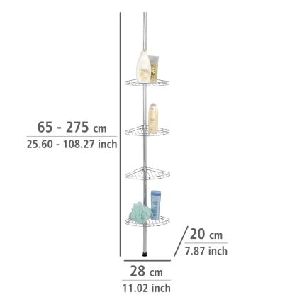 WENKO 18596100-Eckelement PREA 28x200 cm Edelstahl/Glanzchrom