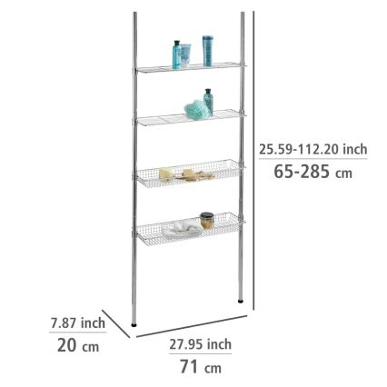 WENKO 18597100-Regal 71x285 cm glänzender Chrom