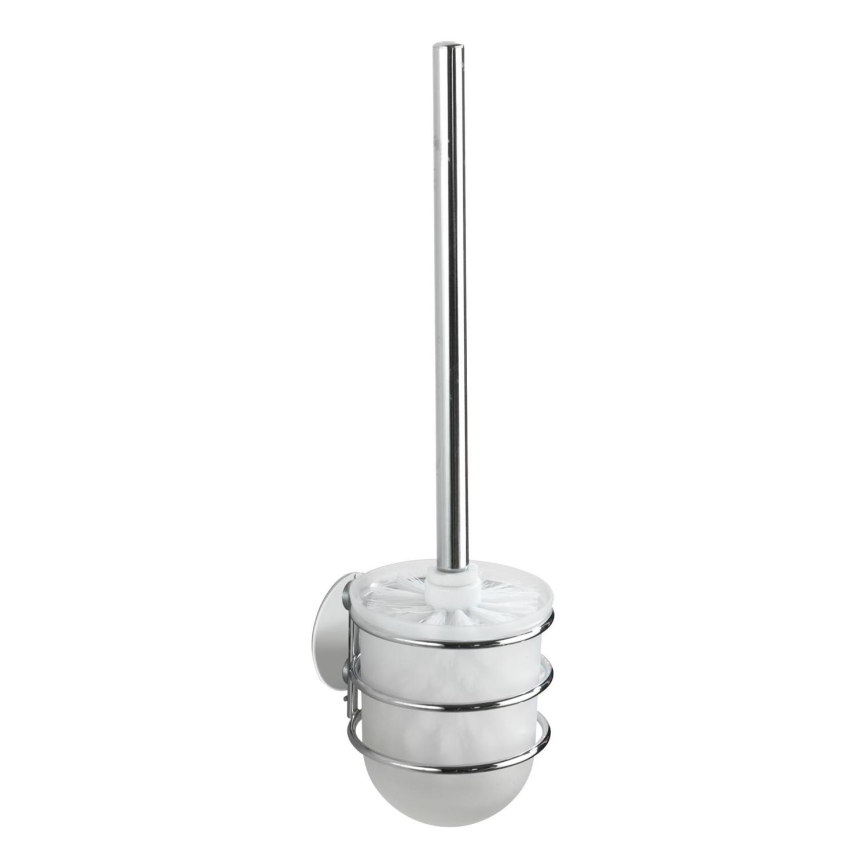 WENKO 18768100-WC-Set TURBO-LOC rund Stahl 10x37,5 cm glänzendes Chrom/Weiß