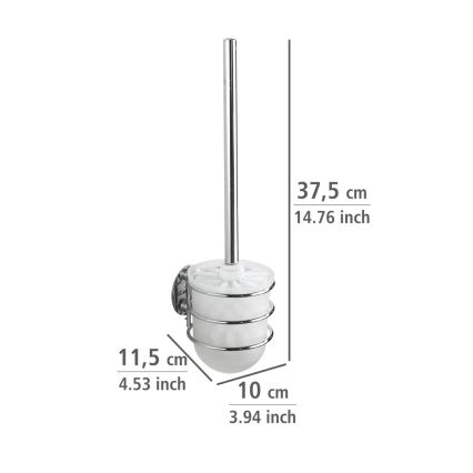 WENKO 18768100-WC-Set TURBO-LOC rund Stahl 10x37,5 cm glänzendes Chrom/Weiß