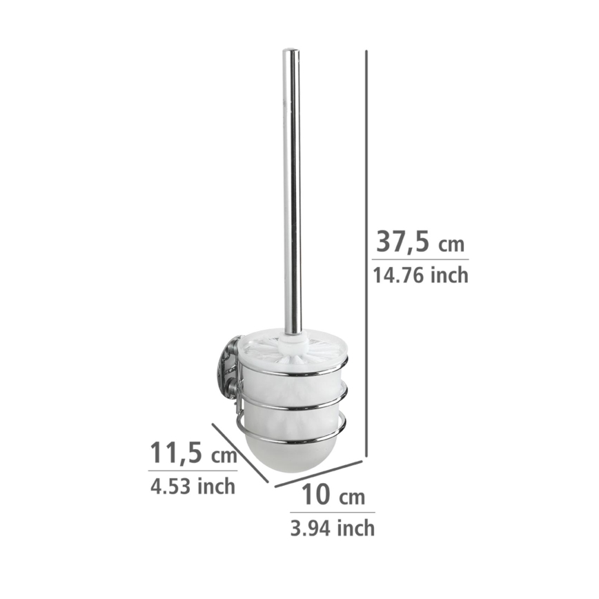 WENKO 18768100-WC-Set TURBO-LOC rund Stahl 10x37,5 cm glänzendes Chrom/Weiß