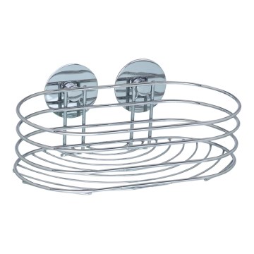 WENKO 18775100 - TURBO-LOC Rundablage, Stahl, 23,5 x 13,5 cm, Glanzchrom