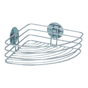 WENKO 18913100 - TURBO-LOC runde Ablage, Stahl, 26,5 x 20 cm, chromglänzend