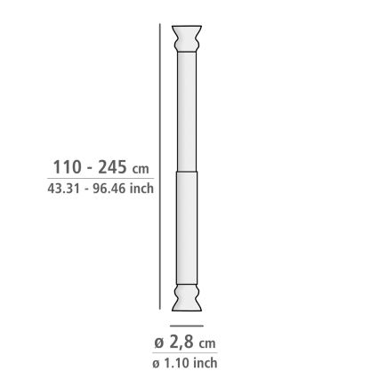 WENKO 19206100 - Duschstange FLEX 110 cm weiß