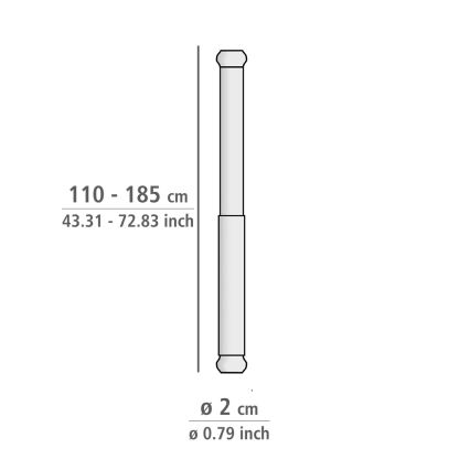 WENKO 19209100 - Duschstange 18,5x2 cm weiß