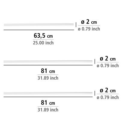 WENKO 19214100 - UNIVERSAL-Stange 2 x 2 cm, weiß