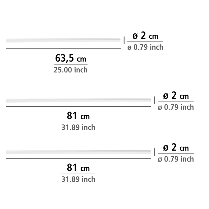 WENKO 19214100 - UNIVERSAL-Stange 2 x 2 cm, weiß
