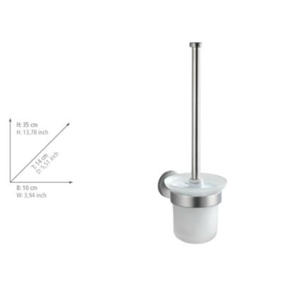 WENKO 19614100 - WC-Bürste BOSIO MATT 10x14 cm Edelstahl/silber/satin