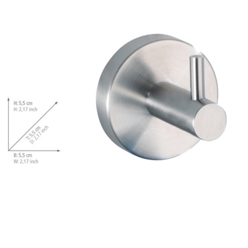 WENKO 19621100 - Haken BOSIO MATT 5,5x5,5 cm Edelstahl/silber