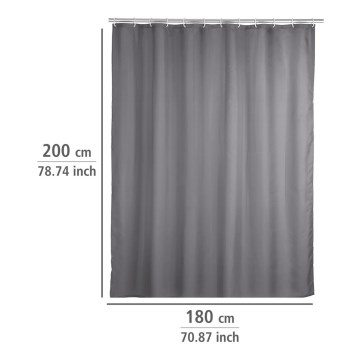 WENKO 20044100 - Duschvorhang 180x200 cm grau