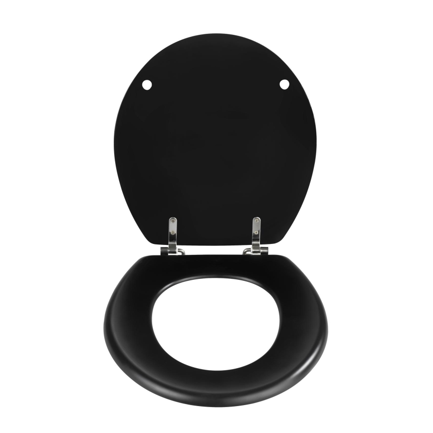 WENKO 20077100-WC WC-Sitz PRIMA 37x41 cm schwarz/silber