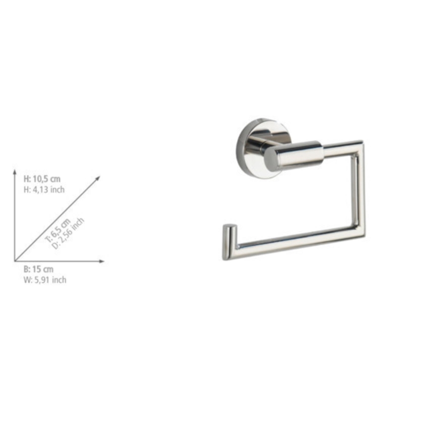 WENKO 20216100 - Toilettenpapierhalter BOSIO SHINE 15x10,5 cm Edelstahl/silber