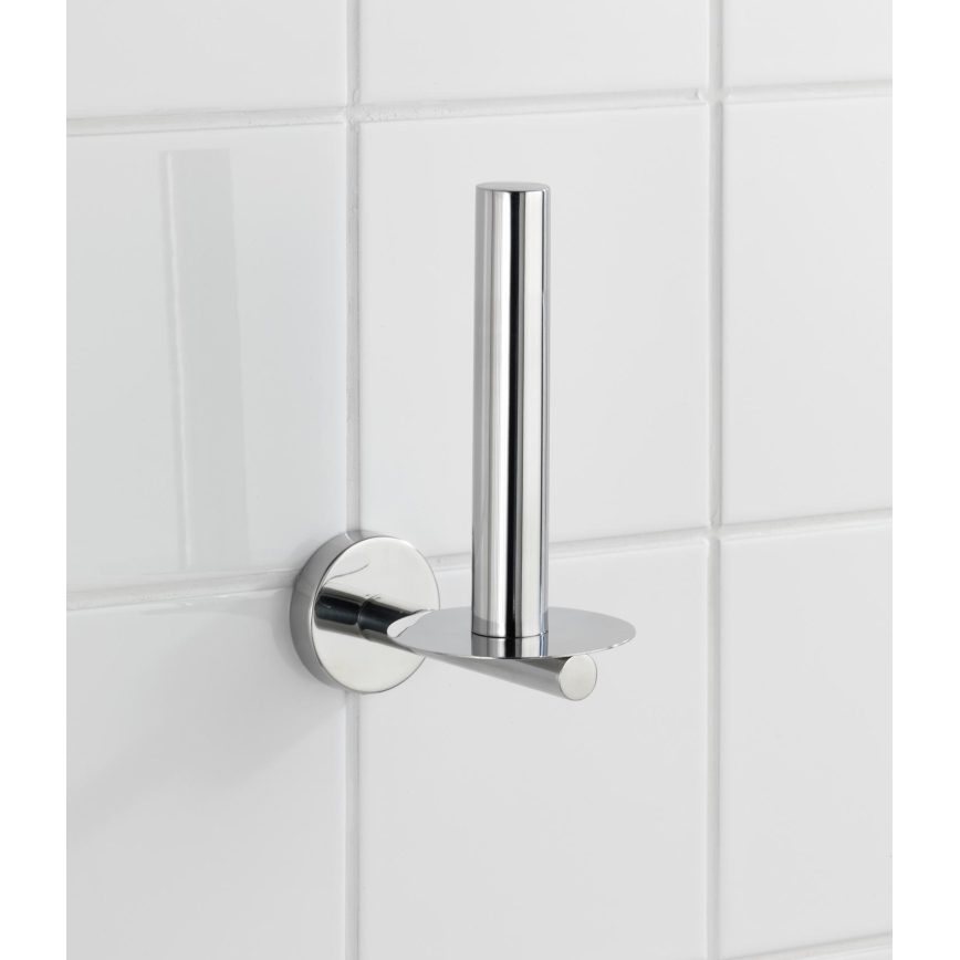 WENKO 20218100 - Toilettenpapierhalter BOSIO SHINE 8x12,5 cm Edelstahl/silber