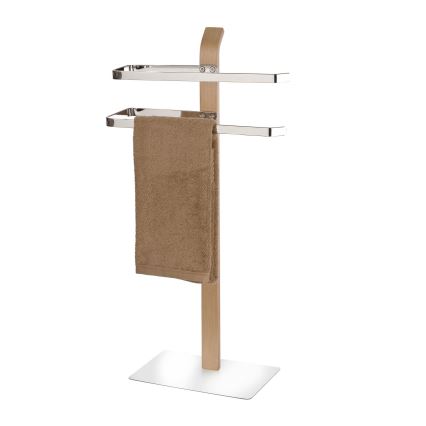 WENKO 20396100 - Handtuchständer SAMONA 40,5x79,5 cm glänzender Chrom/Braun