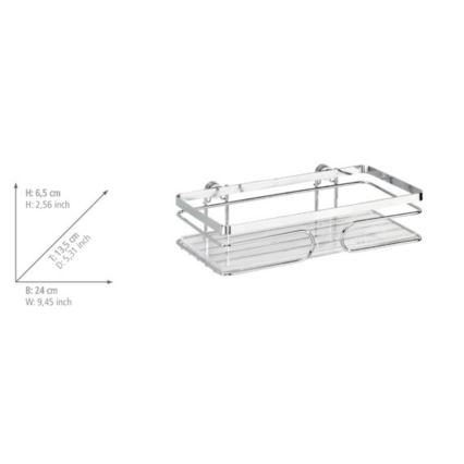 WENKO 20409100-Wandablage PREMIUM EDELSTAHL 24x13,5 cm Edelstahl/silber