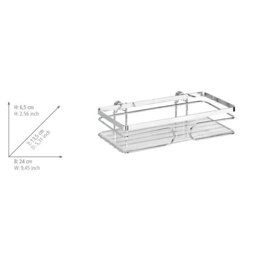 WENKO 20409100-Wandablage PREMIUM EDELSTAHL 24x13,5 cm Edelstahl/silber