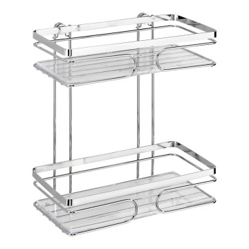 WENKO 20410100-Regal PREMIUM EDELSTAHL 24x27 cm Edelstahl/Silber